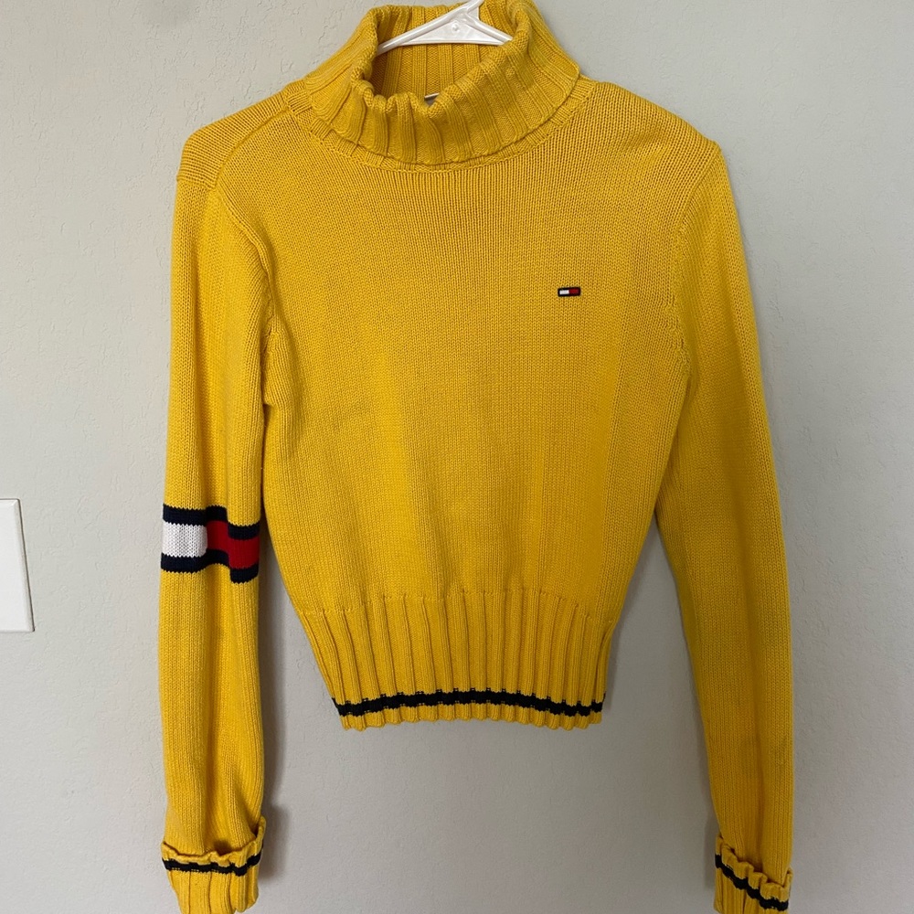 Yellow Tommy Hilfiger turtleneck sweater